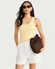 image 1 of F&F Cotton Rich Ribbed Scoop Neck Vest in Yellow