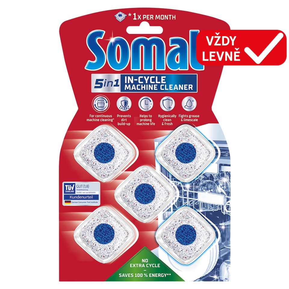 Obrázek 1 pro produkt SOMAT čistič myčky v tabletách Anti-Limescale 5 ks