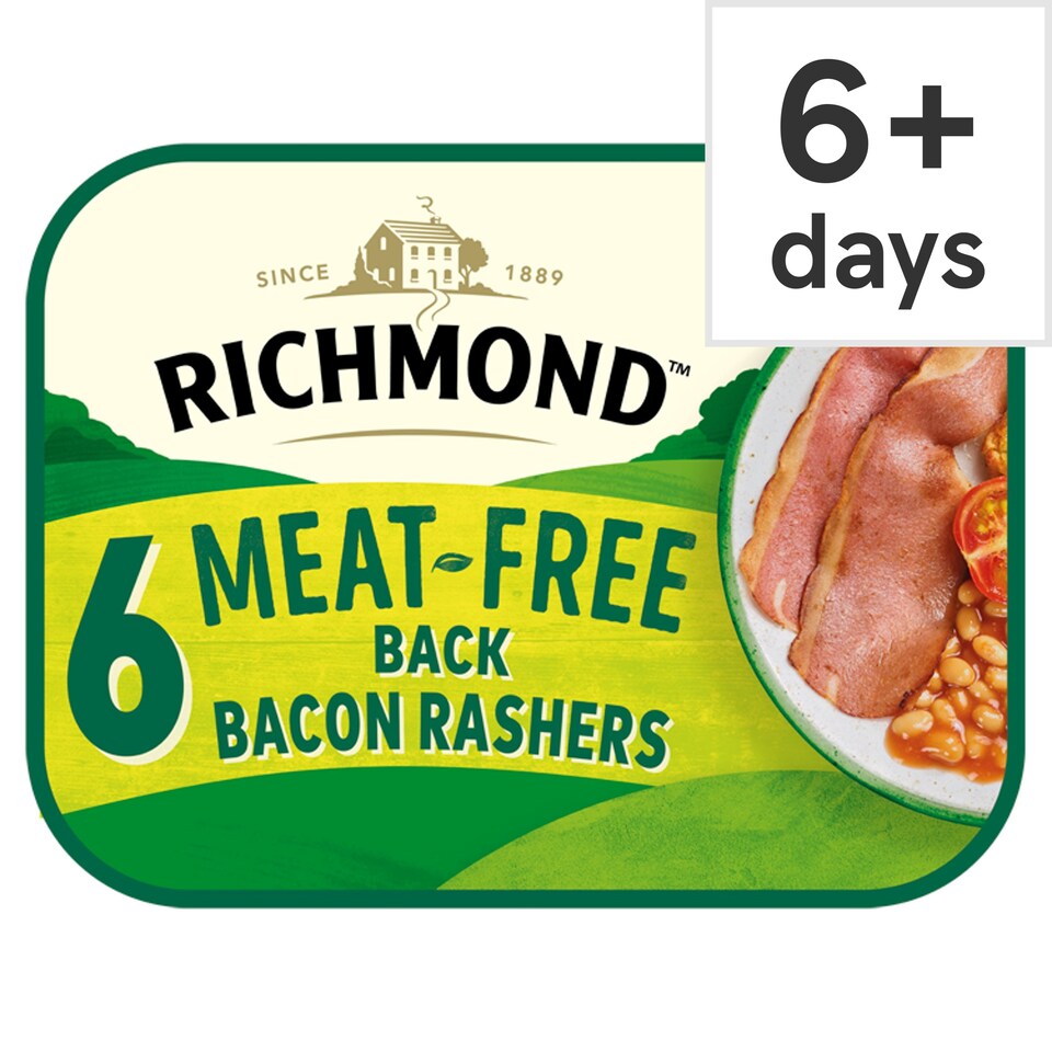 Richmond 6 Meat Free Vegan Bacon Rashers 120G - Tesco Groceries