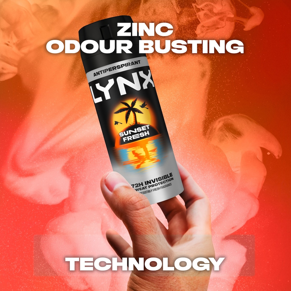 image 1 of Lynx Antiperspirant Deodorant Aerosol Sunset Fresh 150ml 