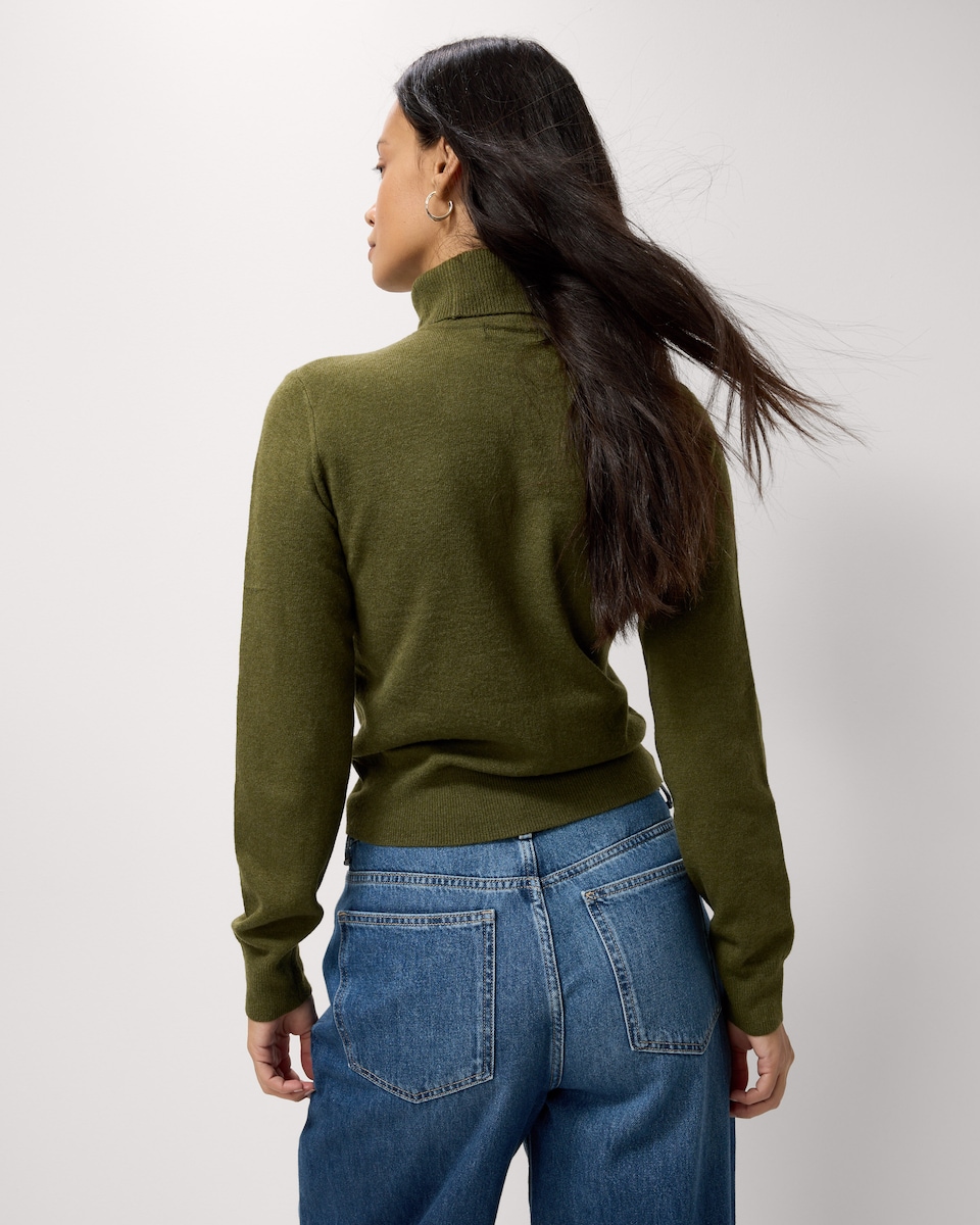 image 1 of F&F Roll Neck Jumper in Olive