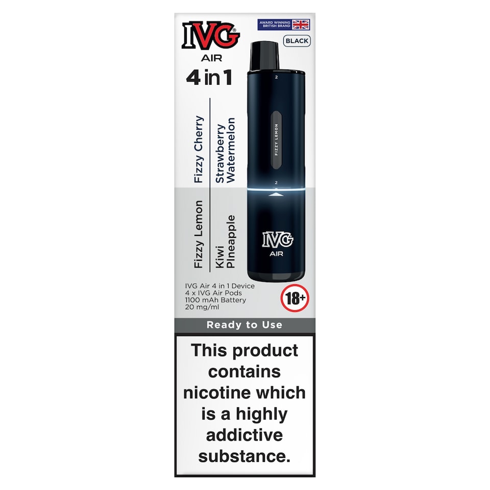 IVG Air 4-in-1 Device Black 20mg/ml 4x2ml