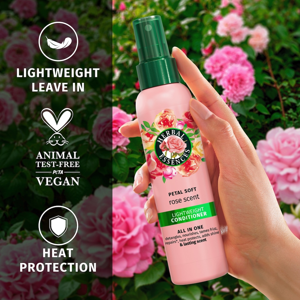 image 1 of Herbal Essences Petal Soft Rose Scent Leave In Conditioner 145ml