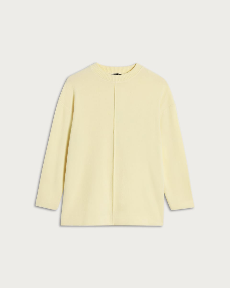 image 1 of F&F Textured Long Sleeved Jumper in Yellow