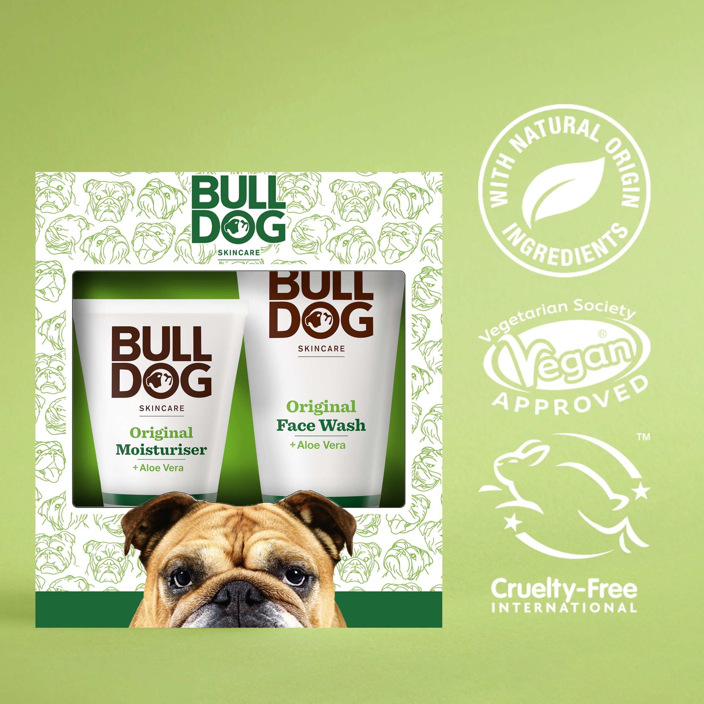 Bulldog Skincare Men's Shower Gel Gift Set - 4 X 500ml Bottles (Original, Lemon, Peppermint, Vetiver), Vegan
