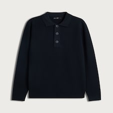 F&F Knitted Long Sleeved Polo Jumper in Navy