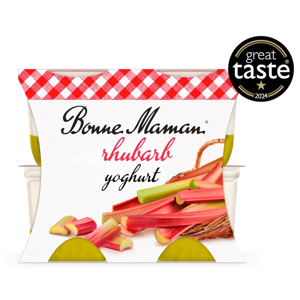 image 1 of Bonne Maman Rhubarb Yoghurt 4x115g