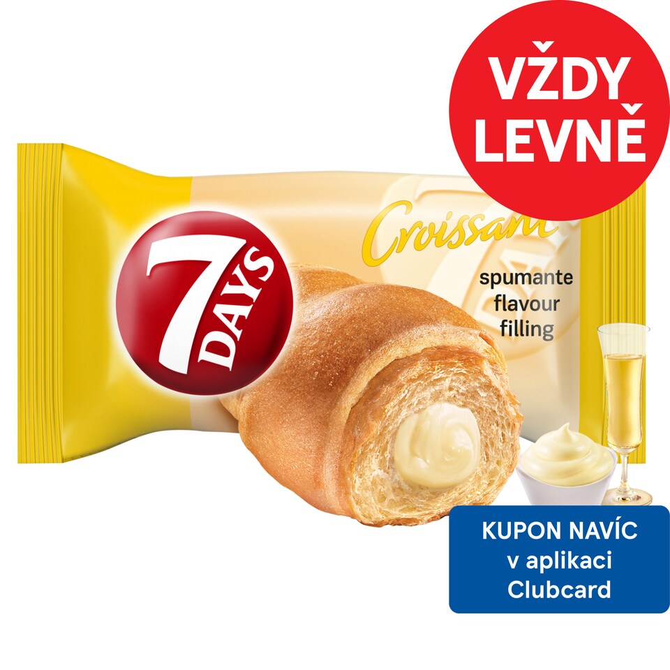 7 Days Croissant s náplní s příchutí italského šumivého vína spumante 60g
