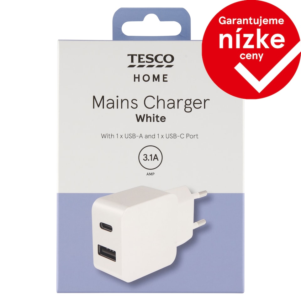Tesco Home Nabíjačka biela 3,1A