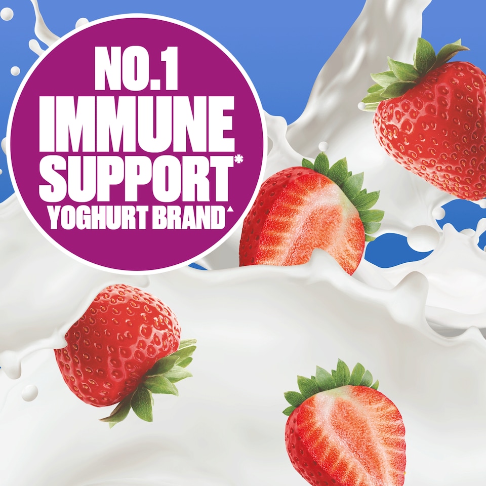 image 1 of Actimel Strawberry Immunity Live Yoghurt Drink Multipack 8X100g