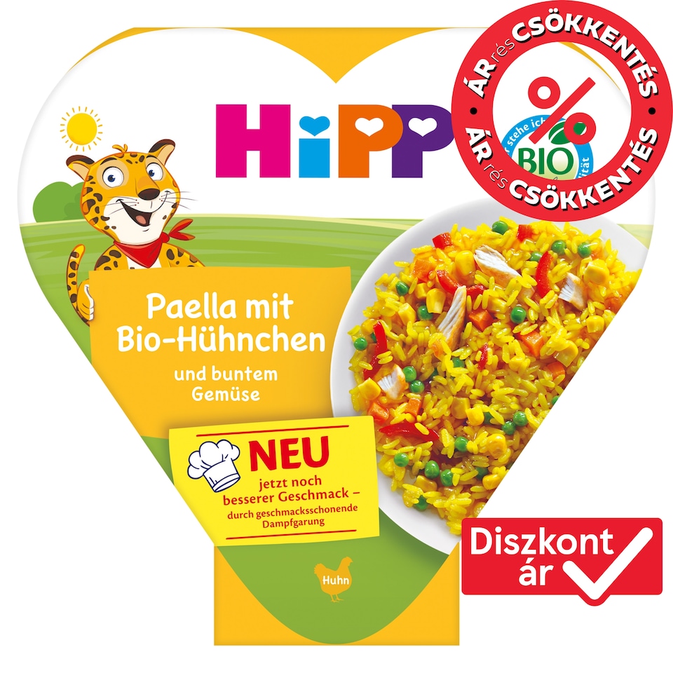 HiPP bio rizs zöldségekkel és csirkehússal 1 éves kortól 250 g 