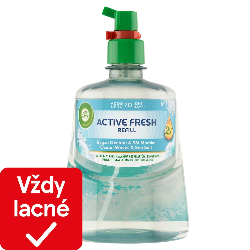 obrázok 1 z Air Wick Active Fresh Náplň na vodnej báze do automatického difuzéra oceán a morská soľ 228 ml