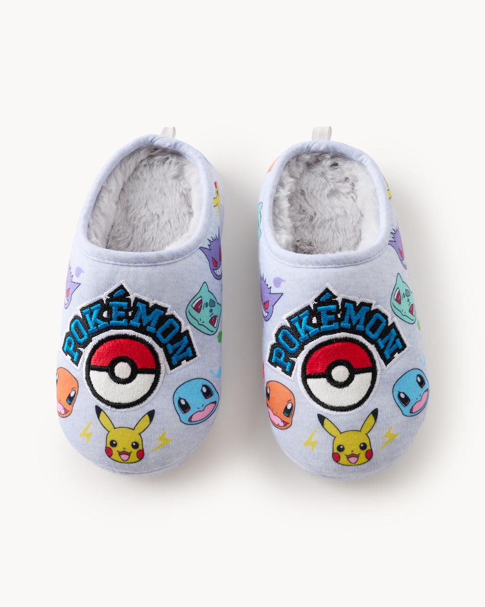 image 1 of Pokémon Mule Slippers in Grey