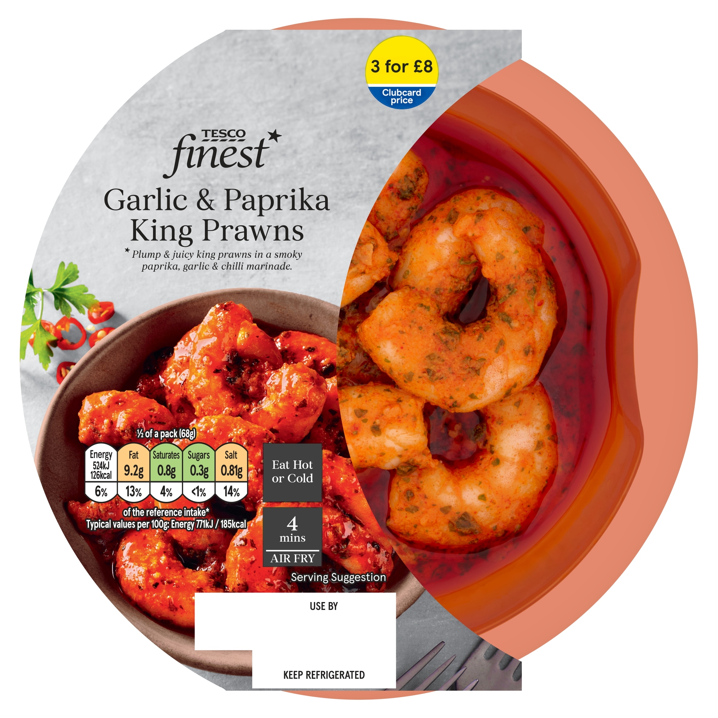 Tesco Finest King Prawns with Garlic & Paprika 135g