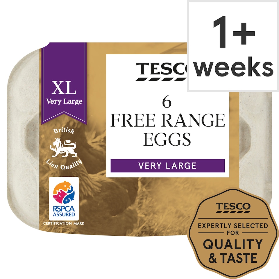 Tesco Free Range Eggs Very Large 6 Pack