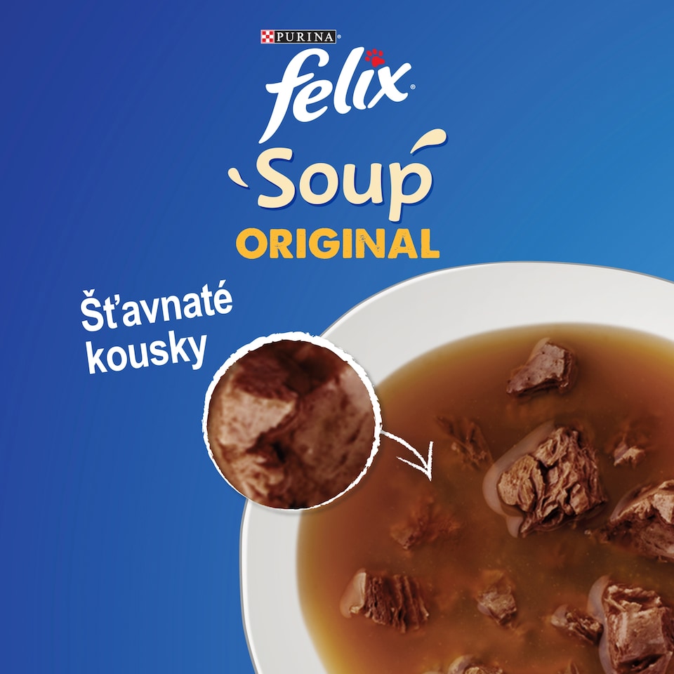 image 1 of Felix Soup Soups for Cats Beef, Chicken, Lamb 6 x 48g