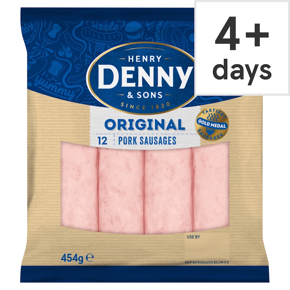 Denny Pork Sausages 12'S 454G