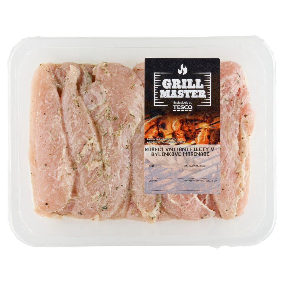 Tesco Grill Master Kuřecí vnitřní prsní filety v bylinkové marinádě