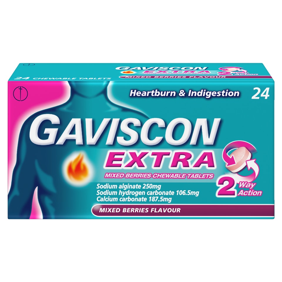 image 1 of Gaviscon Extra Mixed Berries 24 Chewable Tablets