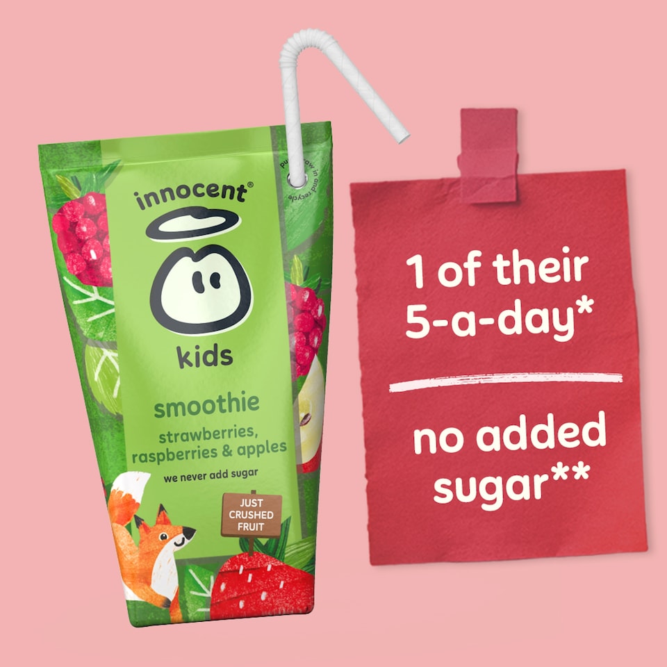 image 1 of innocent Kids Smoothies Strawberries, Raspberries & Apples 10 x 150ml
