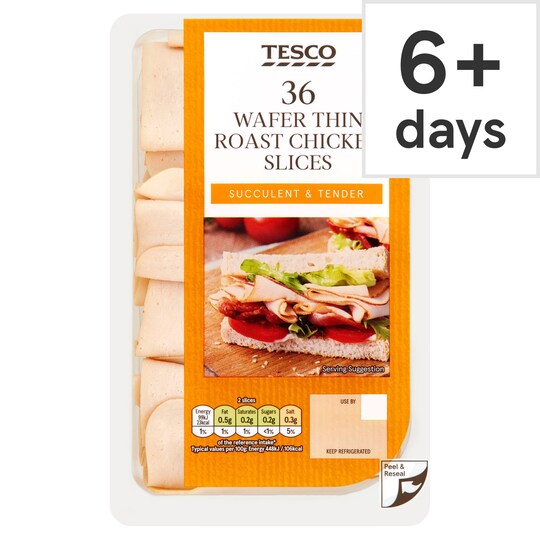 Tesco 36 Wafer Thin Roast Chicken Slices 400G Tesco Groceries