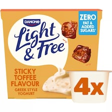 Light & Free Sticky Toffee Greek Style Fat Free Yoghurt 4x115g