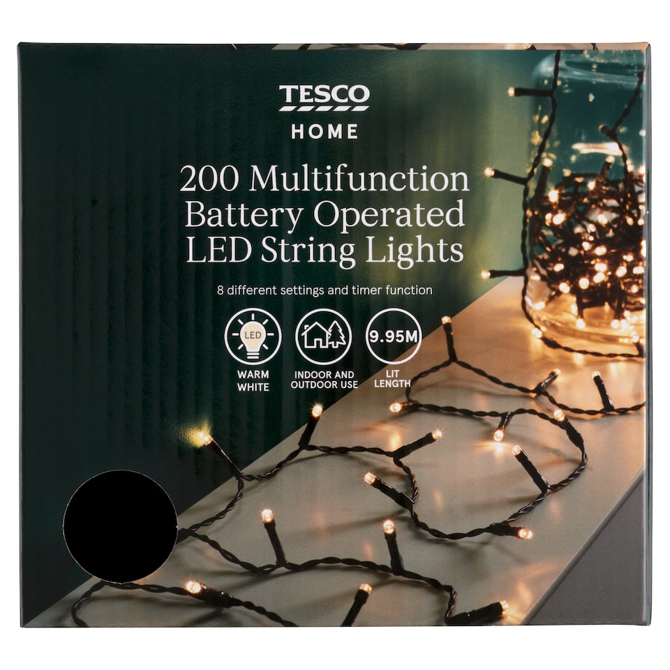 Tesco Home 200 Multifunction Battery Operated LED String Lights