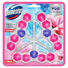 Domestos Power 5 Magnolia Toilet Refreshing Block 3 x 50 g