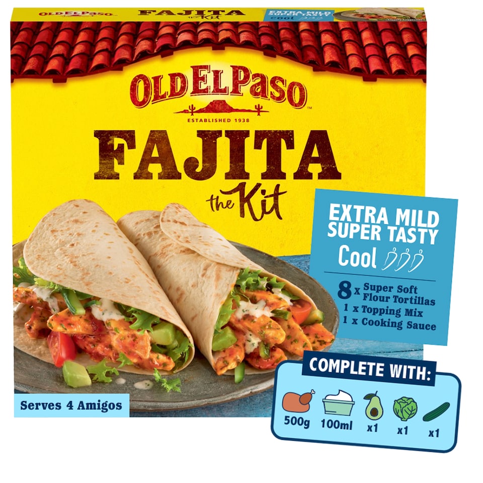 image 1 of Old El Paso Extra Mild Fajita Dinner Kit 476G