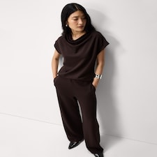 F&F Cowl Neck T-Shirt in Brown