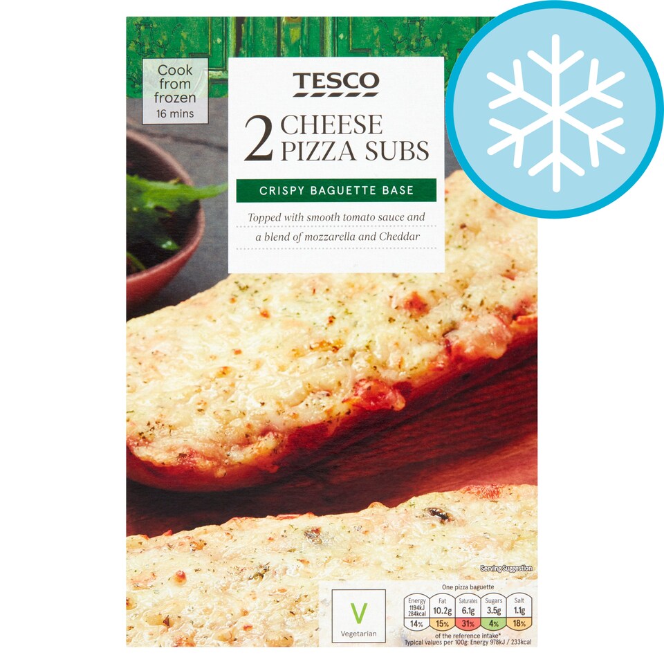 Tesco 2 Cheese Pizza Subs 260G Tesco Groceries
