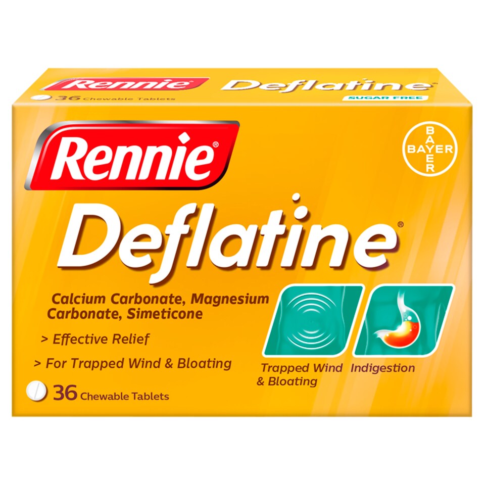 Rennie Deflatine Mint Indigestion & Trapped Wind Relief Tablets 36s