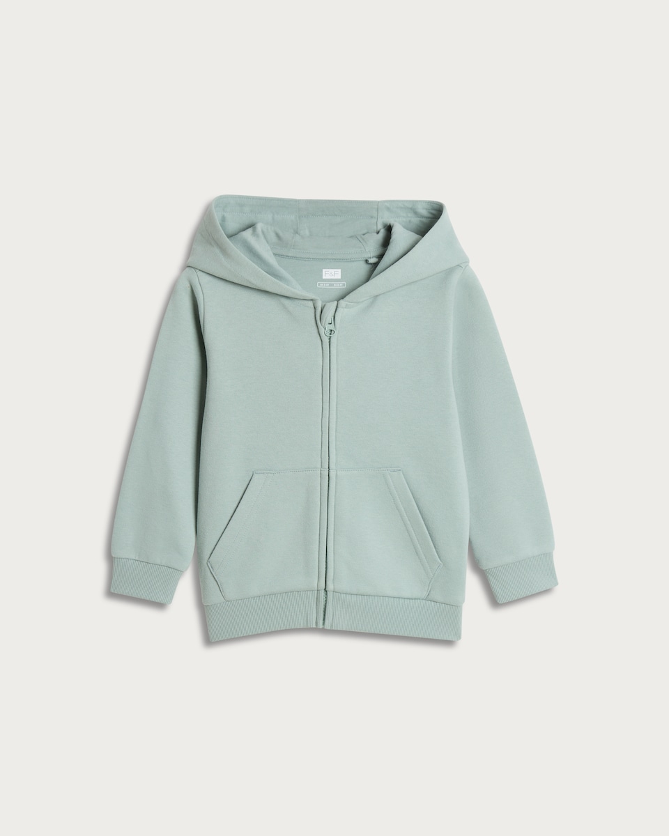 F&F Boys Cotton Rich Zip Through Hoodie in Mint