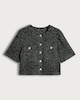 image 4 of F&F Boucle Textured Short Sleeved Jacket in Multi Black White