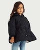 image 4 of F&F Girls Quilted Shower Resistant Coat in Black