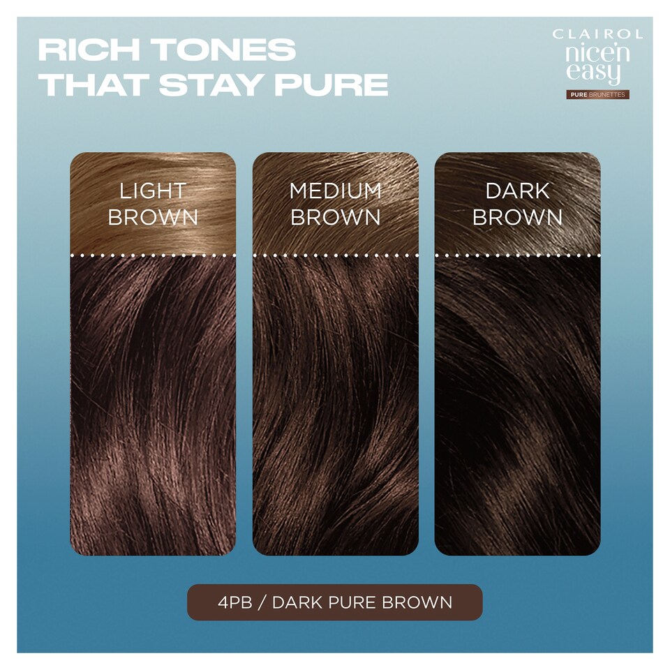 image 1 of Clairol Nice'N Easy Crème Pure Brunettes Permanent Hair Dye Kit - 4PB Deep Mocha Brown