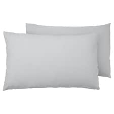 Tesco 100% Cotton Pale Grey Pillowcase Pair