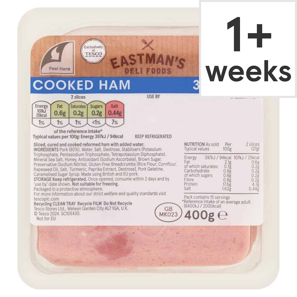 Eastmans Cooked Ham Slices 400g