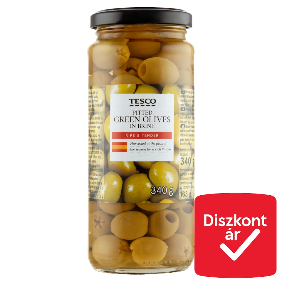 Tesco magozott zöld olívabogyó 340 g