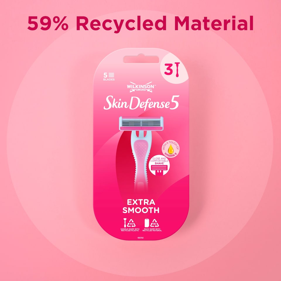 image 1 of Wilkinson Sword Skin Defense 5 Disposable Razors 3 Pack