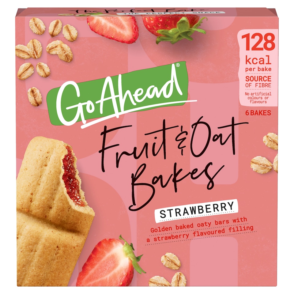 image 1 of Go Ahead 6 Fruit & Oat Bakes Strawberry 210g