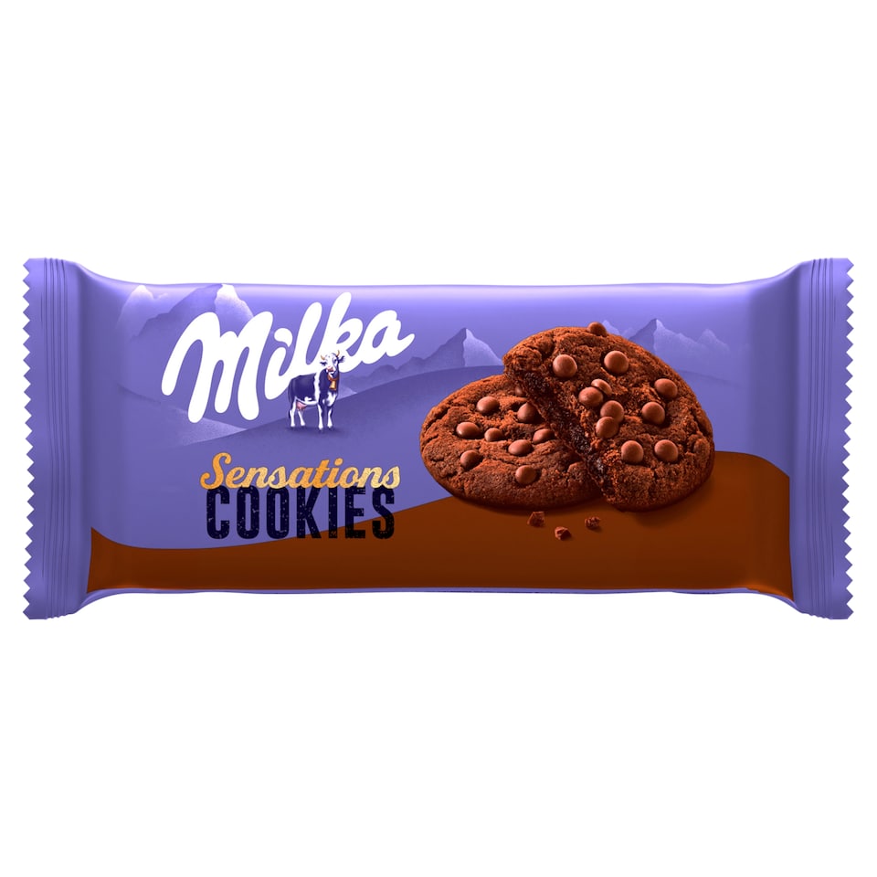 Milka sušenky kakaové Cookie Sensations s kousky čokolády 156g