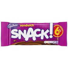 Cadbury Snack Sandwich Chocolate Biscuits Multipack, 6 Pack 132g