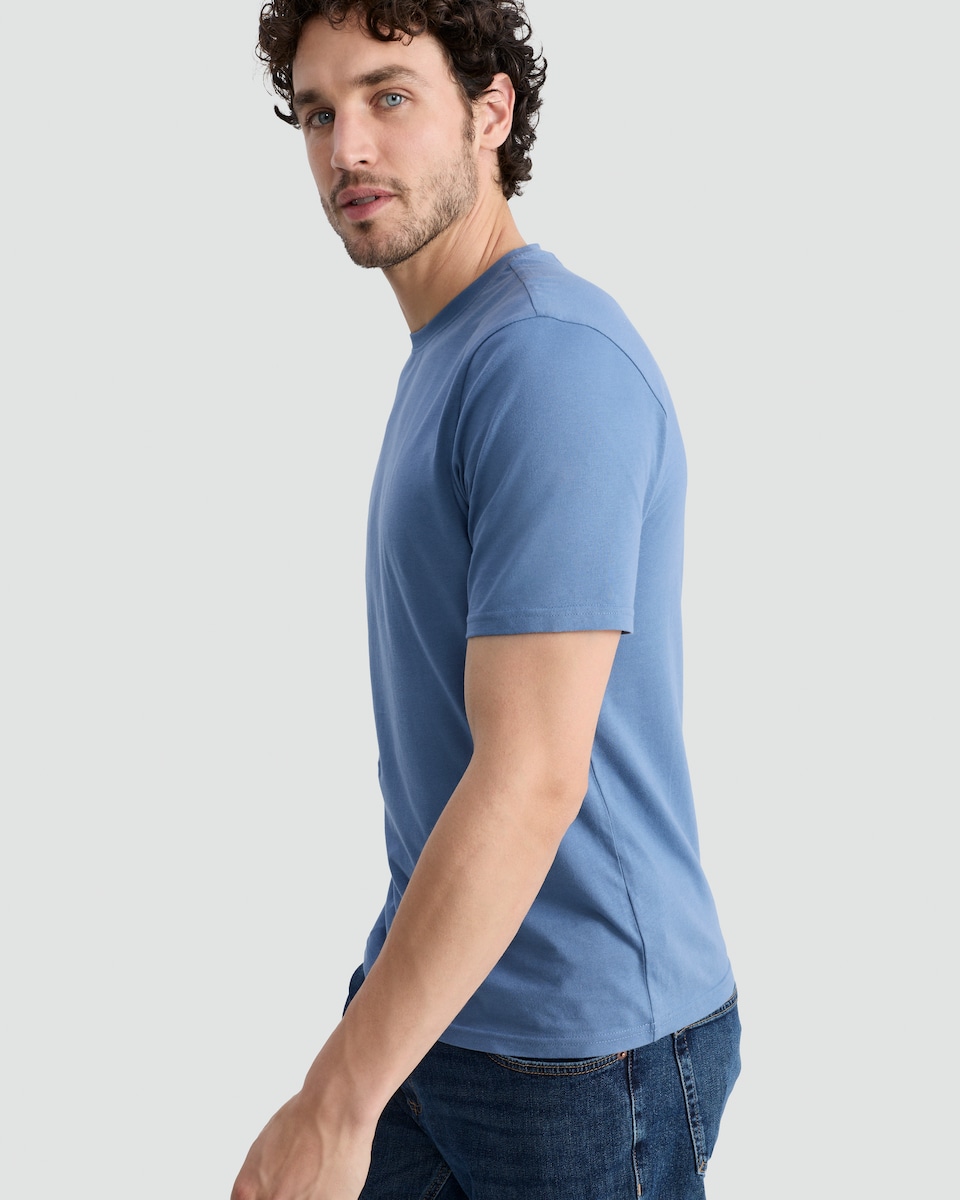 image 1 of F&F Pure Cotton Short Sleeved T-Shirt in Blue