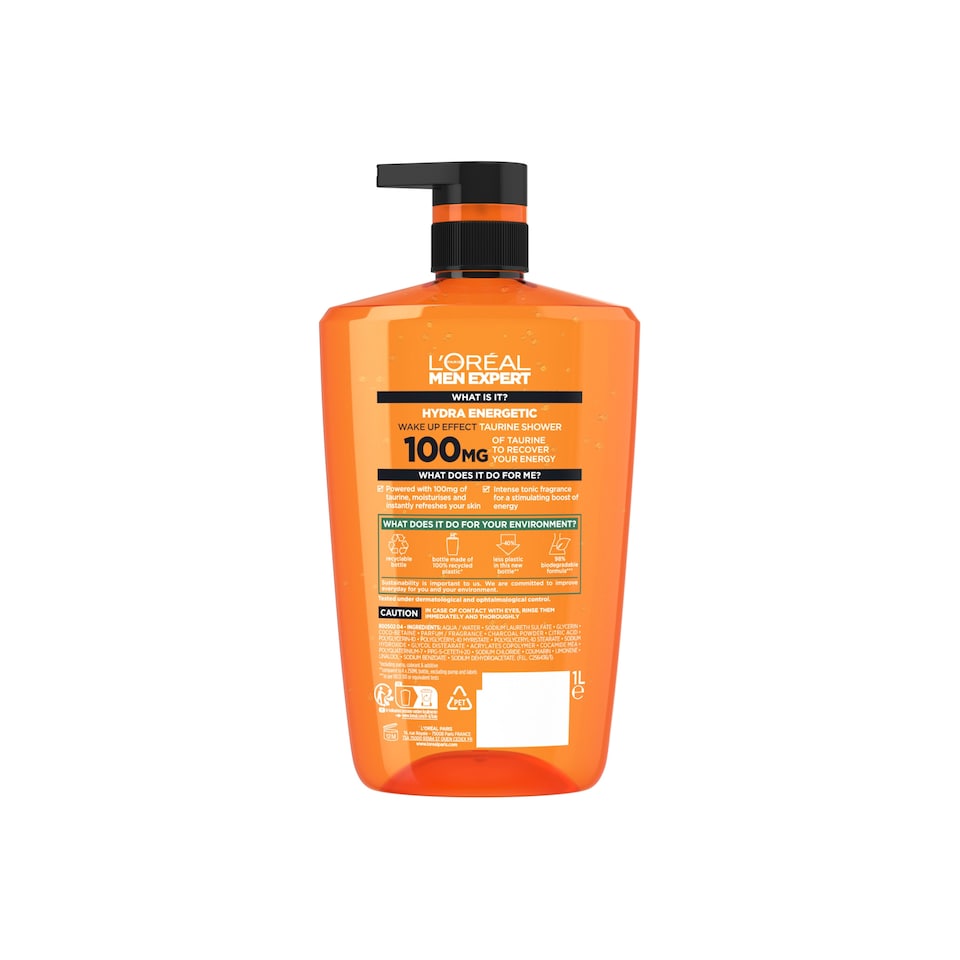 image 1 of L'Oreal Men Expert Hydra Energetic Shower Gel 1 Litre