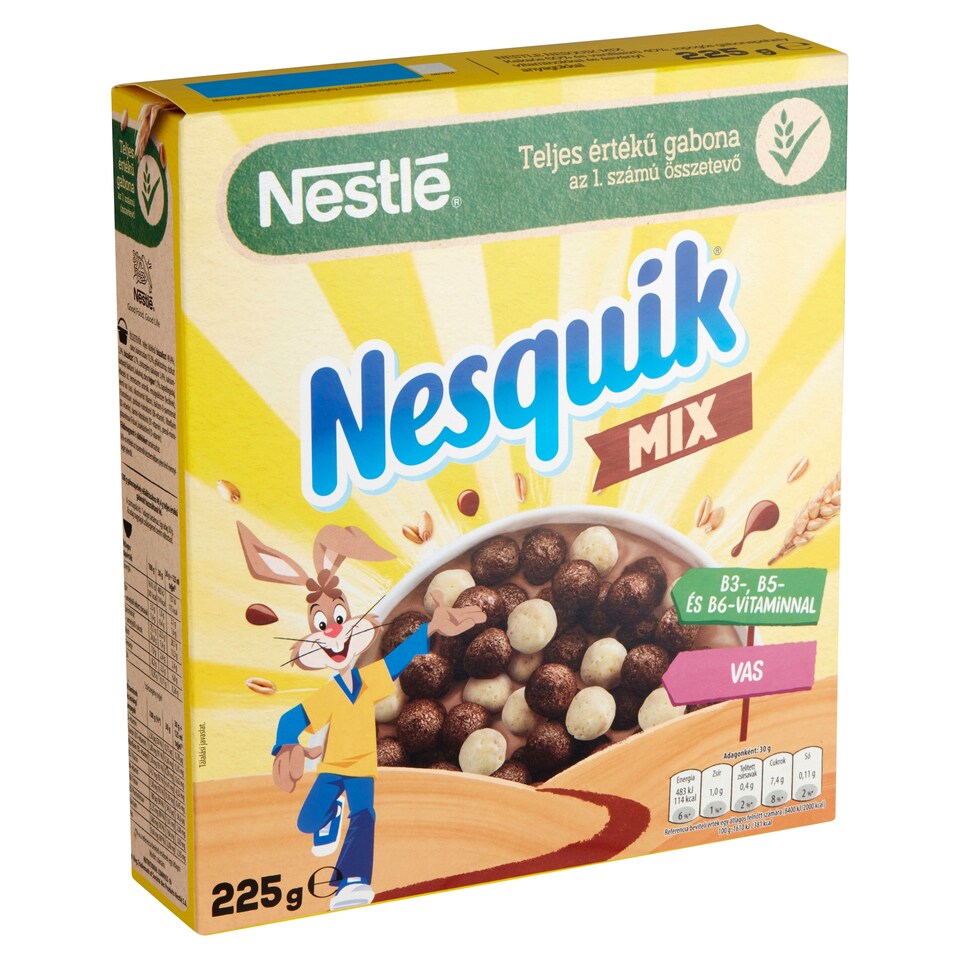 image 1 of Nesquik Mix Cocoa and Vanilla Flavoured Crispy Cereals with Vitamins and Minerals 225 g
