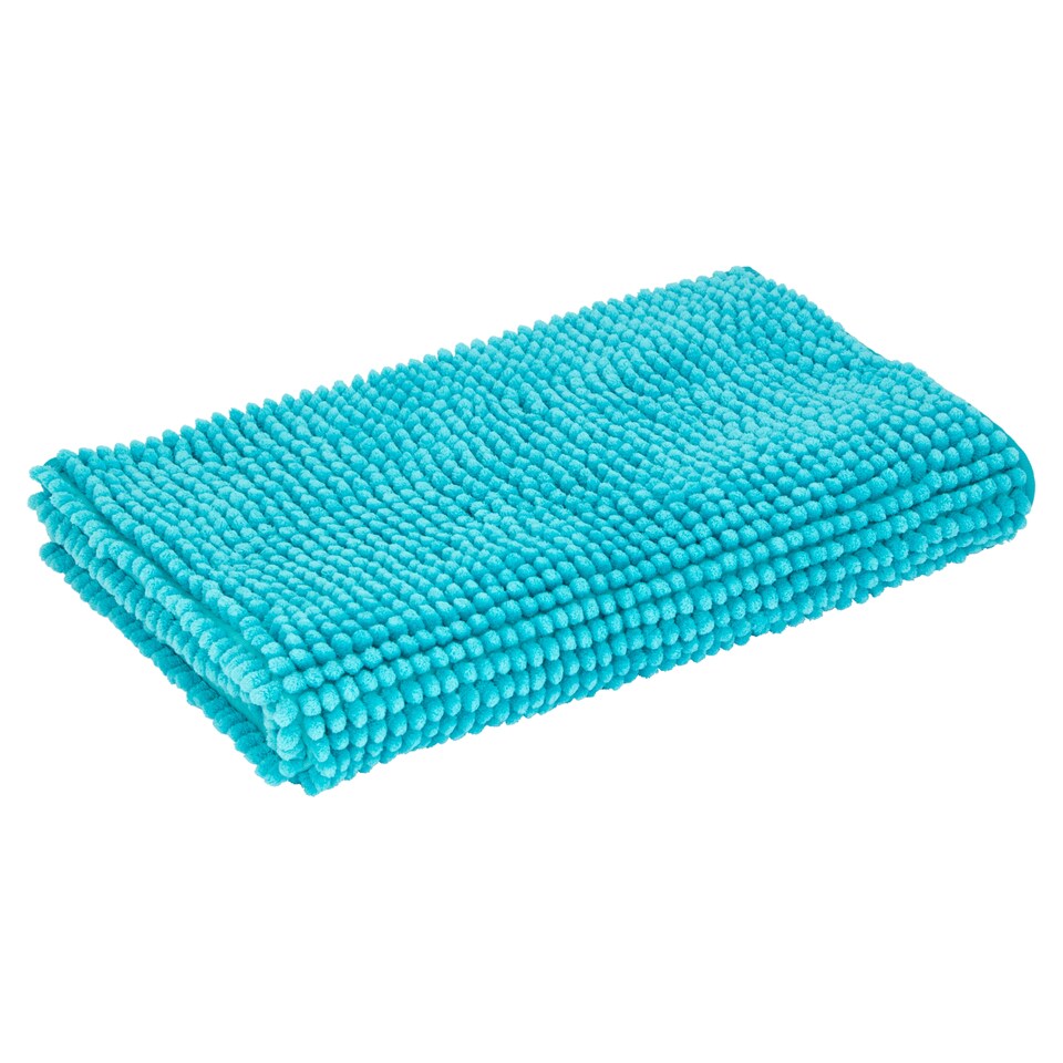 Tesco Microchenille Bath Mat Aqua