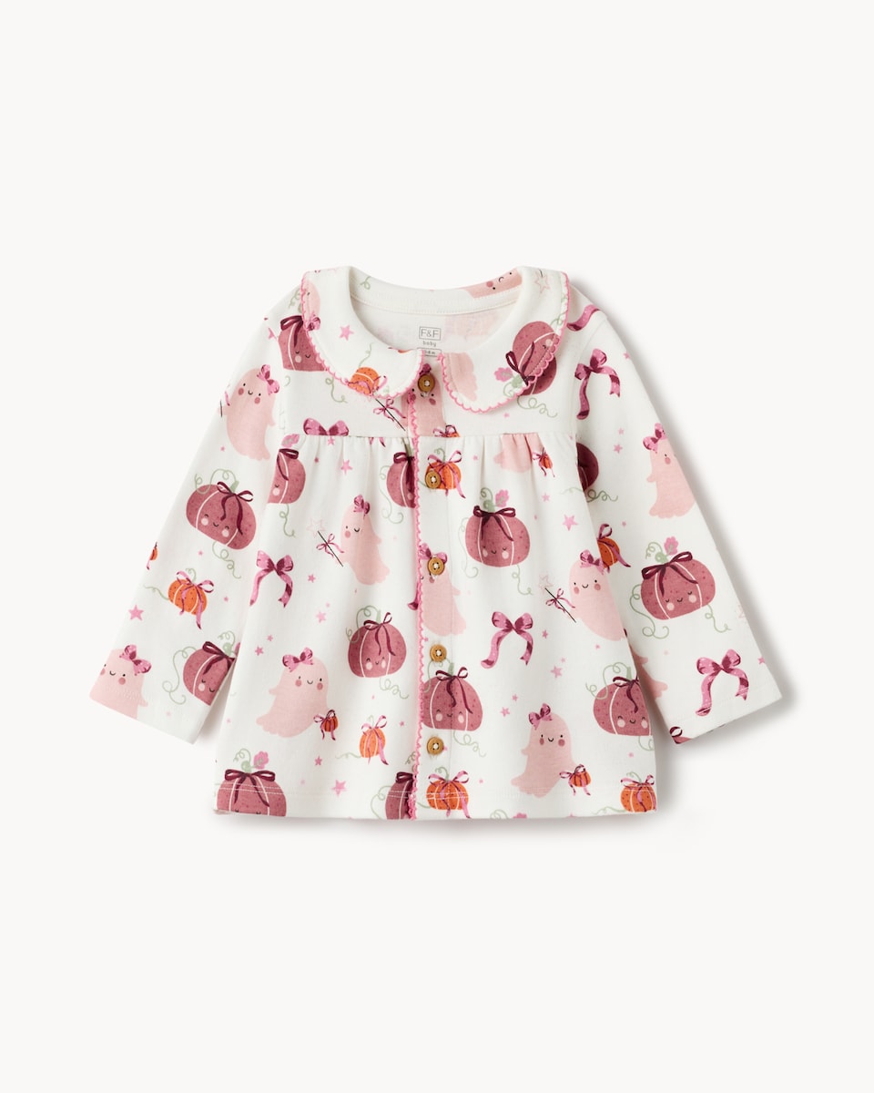 image 1 of F&F Baby Pure Cotton Pumpkin Pyjama Set in Pink