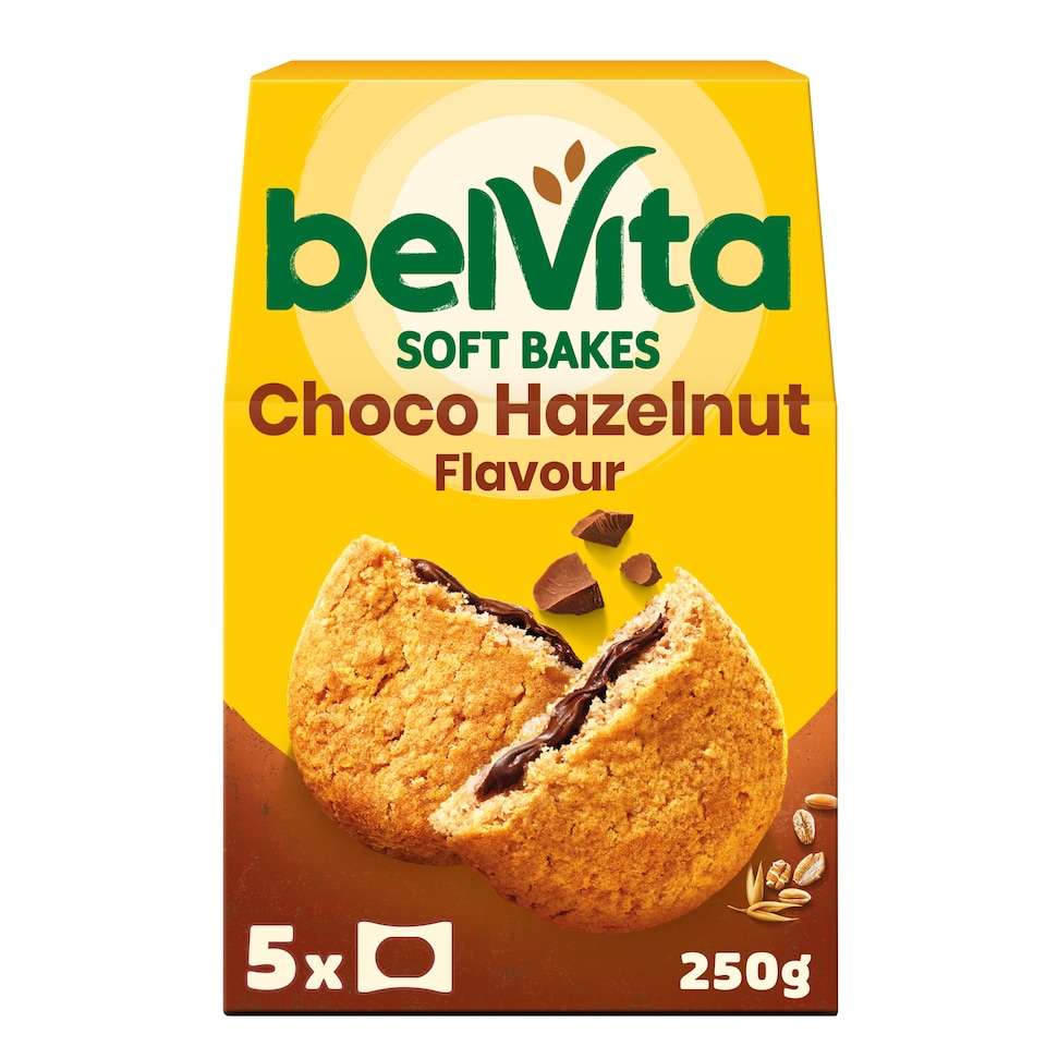 Belvita Breakfast Soft Bakes Chocolate Filled Cereal Snack Bars Pack 5 x 50g