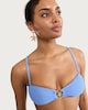 image 1 of F&F Textured Starfish Accent Non Wired Bikini Top in Blue